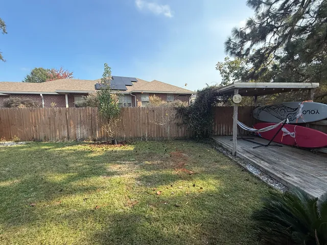 a backyard of a house