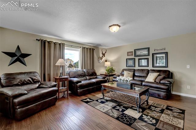 8460 Tibbs Road Peyton, CO 80831 - Photo 16 of 37 Spacious Family Room with Hardwood flooring