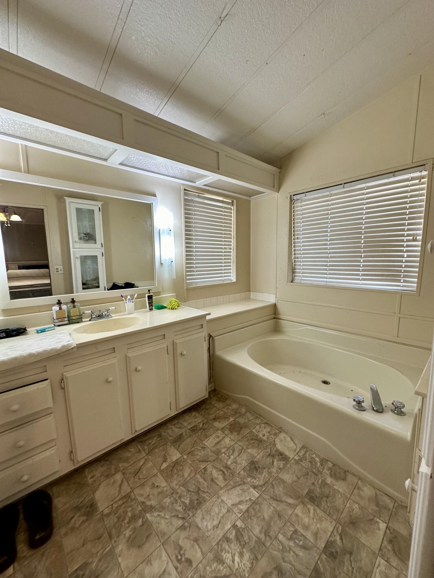 5261 North Intake Boulevard Blythe, CA 92225 - Photo 11 of 14 a spacious bathroom with a tub sink and mirror