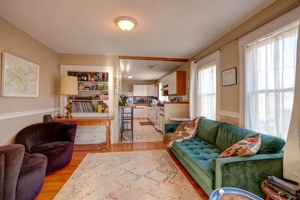 a living room with furniture and a couch