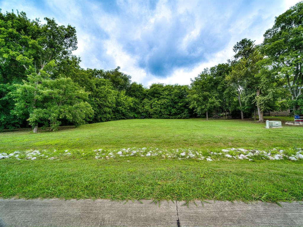 a view of a green field with clear sky