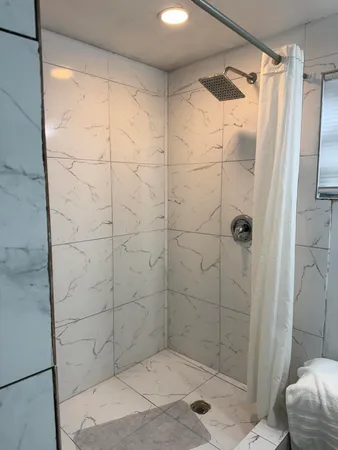 a bathroom with a shower
