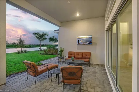 a outdoor space with furniture