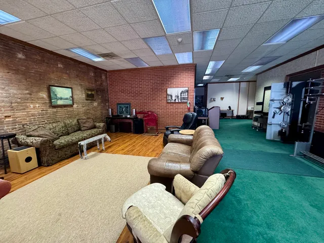 a living room with furniture