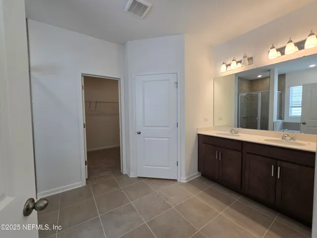 a view of a room with racks on the wall