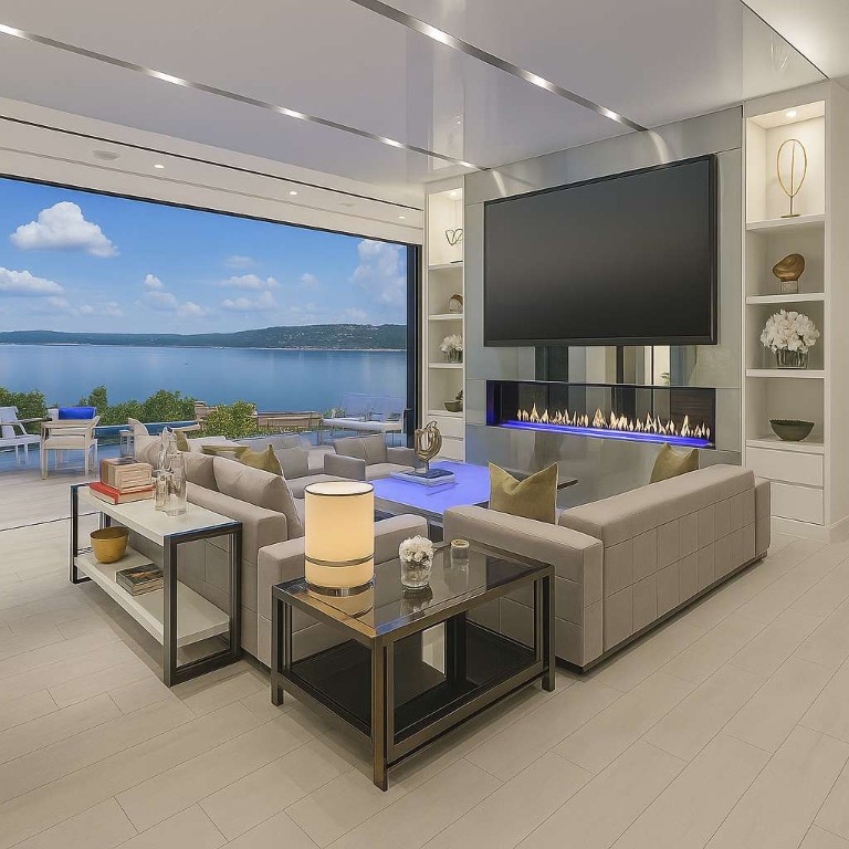 5006 Marshall Ford Road Austin, TX 78732 - Photo 28 of 40 a living room with furniture and a flat screen tv