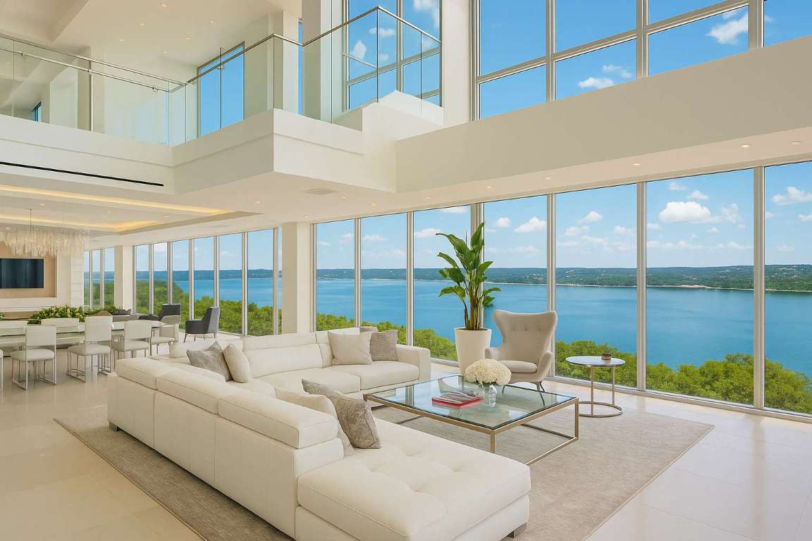5006 Marshall Ford Road Austin, TX 78732 - Photo 29 of 40 a living room with furniture and a large window