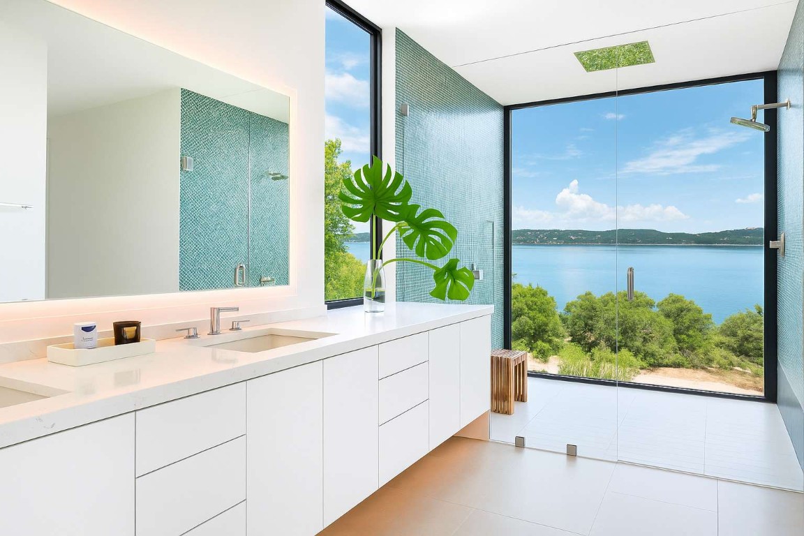 5006 Marshall Ford Road Austin, TX 78732 - Photo 10 of 40 a bathroom with a sink and mirror