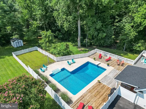 an outdoor space with seating area