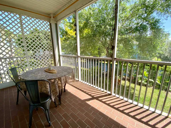 a view of a chairs on the roof deck