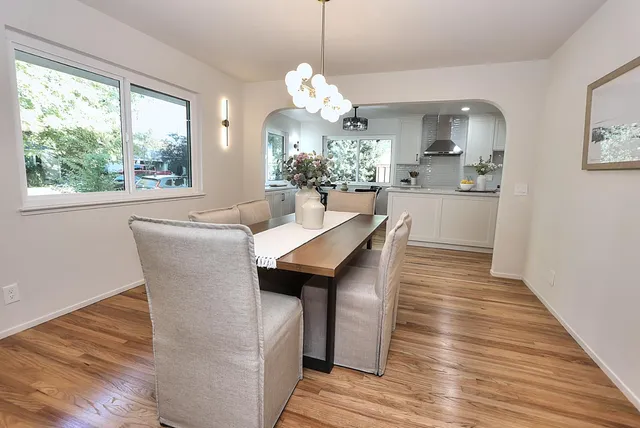 a view of entryway with wooden floor