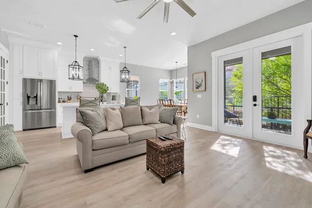 a living room with furniture