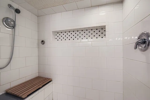 a bathroom with a shower