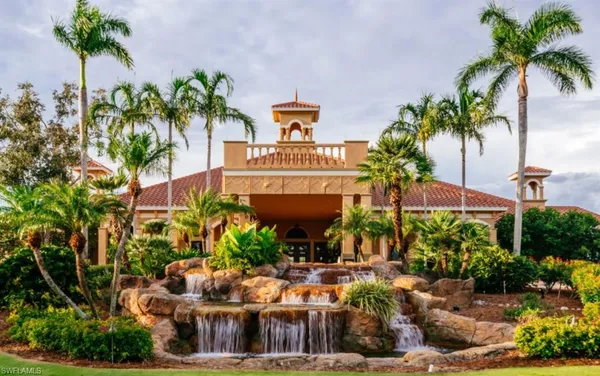 a front view of building with outdoor space
