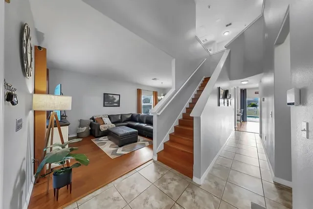 a living room with furniture