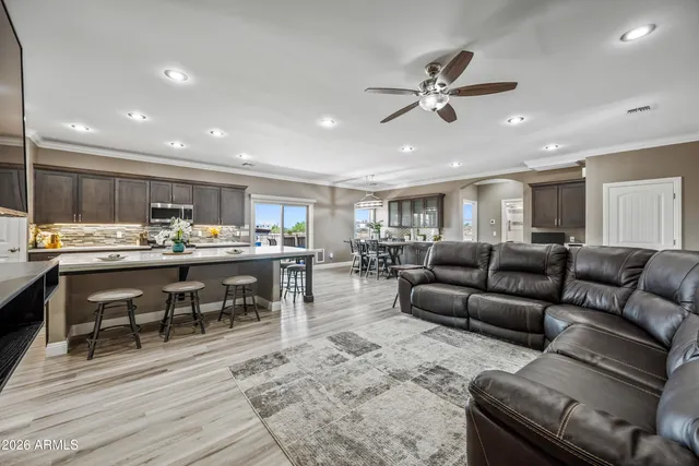 a kitchen with a stove and a microwave