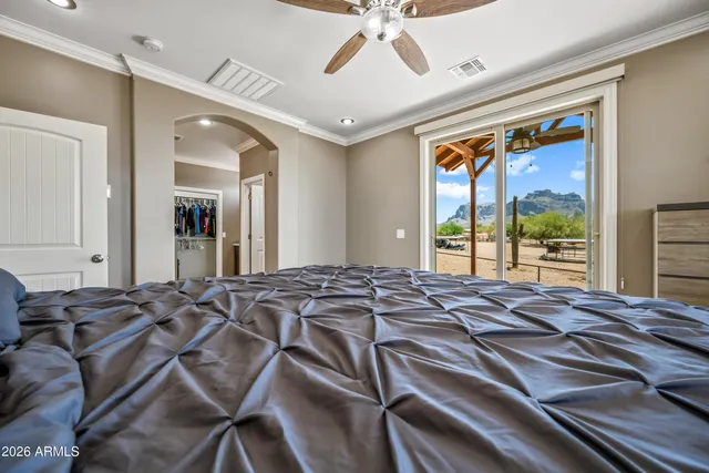 a view of a backyard with sitting area