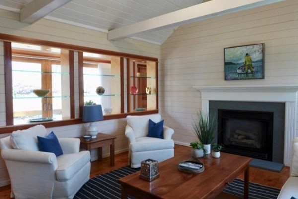2 Fishermans Knot Road, Unit 1 Edgartown, MA 02539 - Photo 10 of 12 a living room with furniture and a fireplace