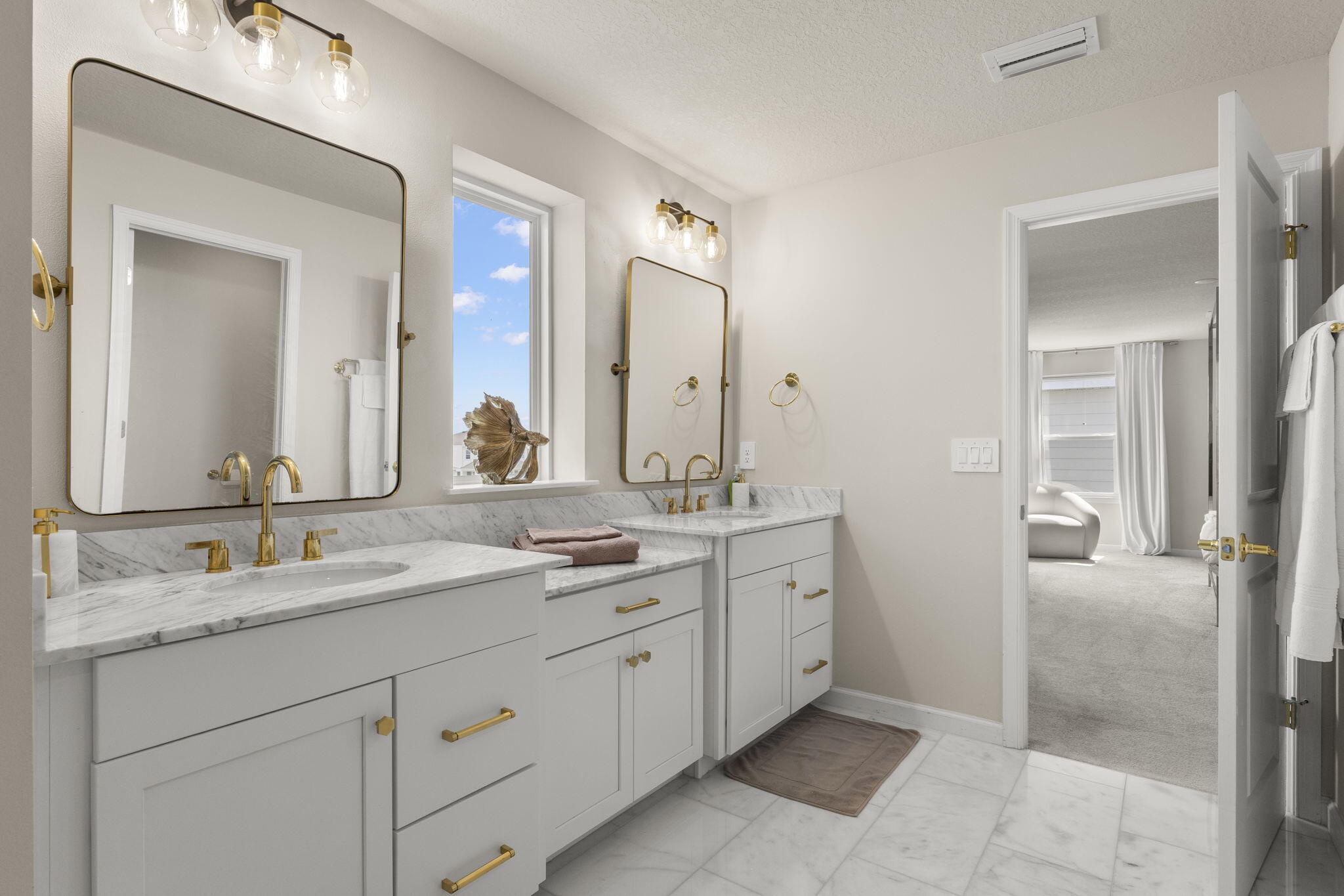 12291 Southwest Forli Way Port St. Lucie, FL 34987 - Photo 25 of 47 a bathroom with a granite countertop sink mirror and double