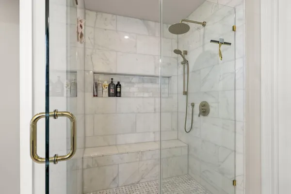 a bathroom with a shower