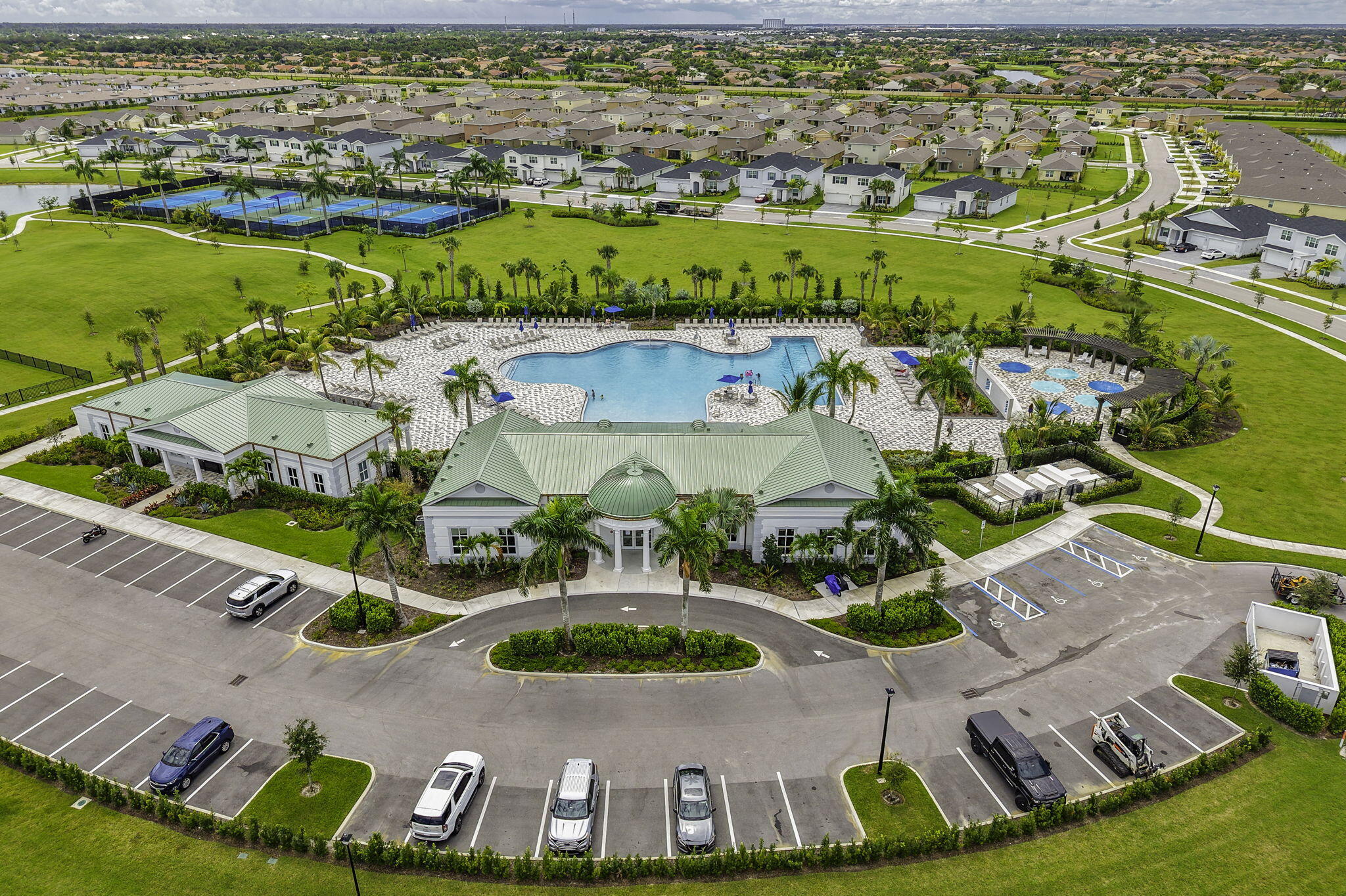 12291 Southwest Forli Way Port St. Lucie, FL 34987 - Photo 35 of 47 an aerial view of residential house with outdoor space and river