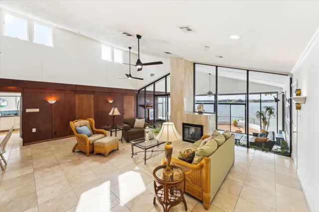 a living room with furniture