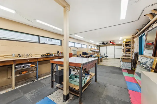 a view of wooden floor with a lake view