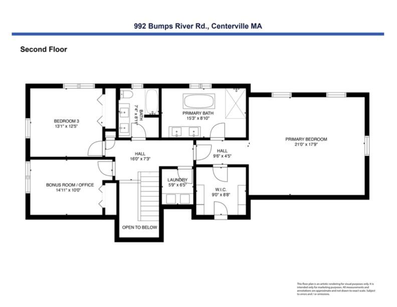 992 Bumps River Road Centerville, MA 02632 - Photo 31 of 33 992 Bumps River Road 2nd Floor Floor Pla