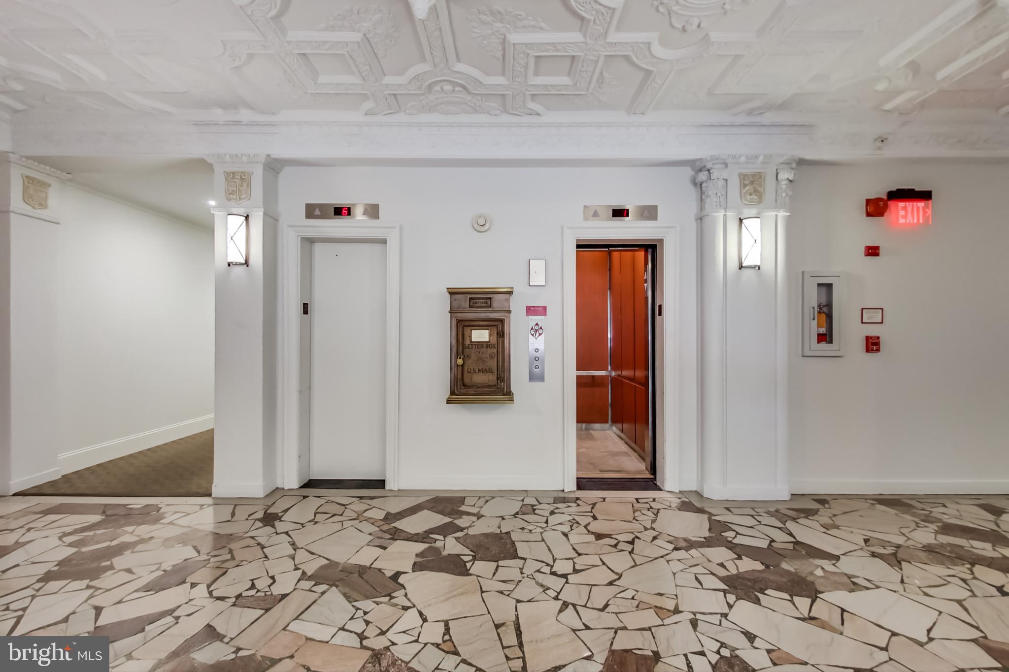 1701 16th Street Northwest, Unit 723 Washington, DC 20009 - Photo 32 of 52 Elevator bay - love the historic details!