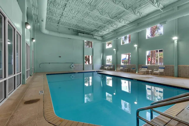 a view of a swimming pool with outdoor space