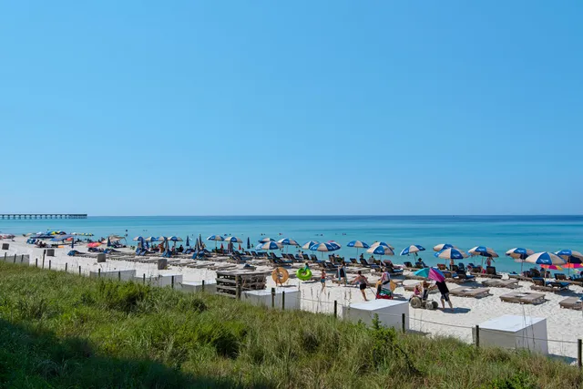 a view of a building along a street