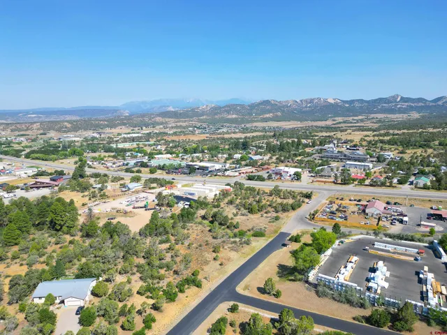 an aerial view of residential building and trees