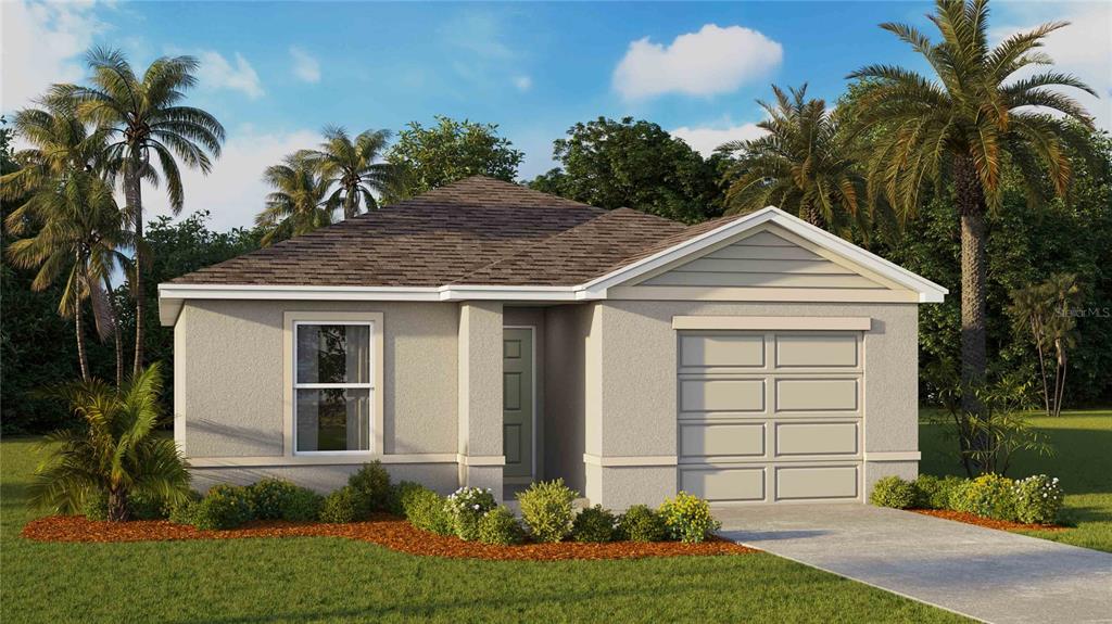 4023 Kona Circle Spring Hill, FL 34608 - Photo 1 of 18 a front view of a house with a yard and garage