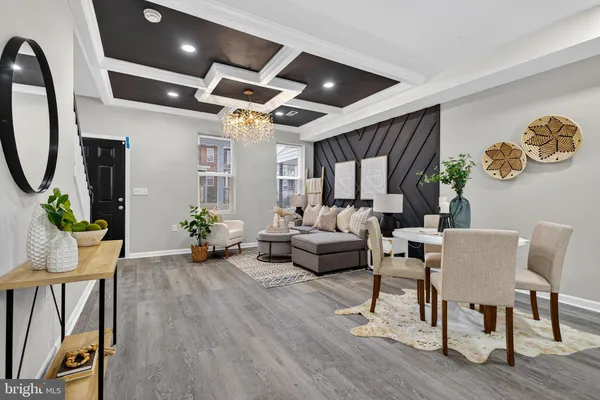 a living room with furniture