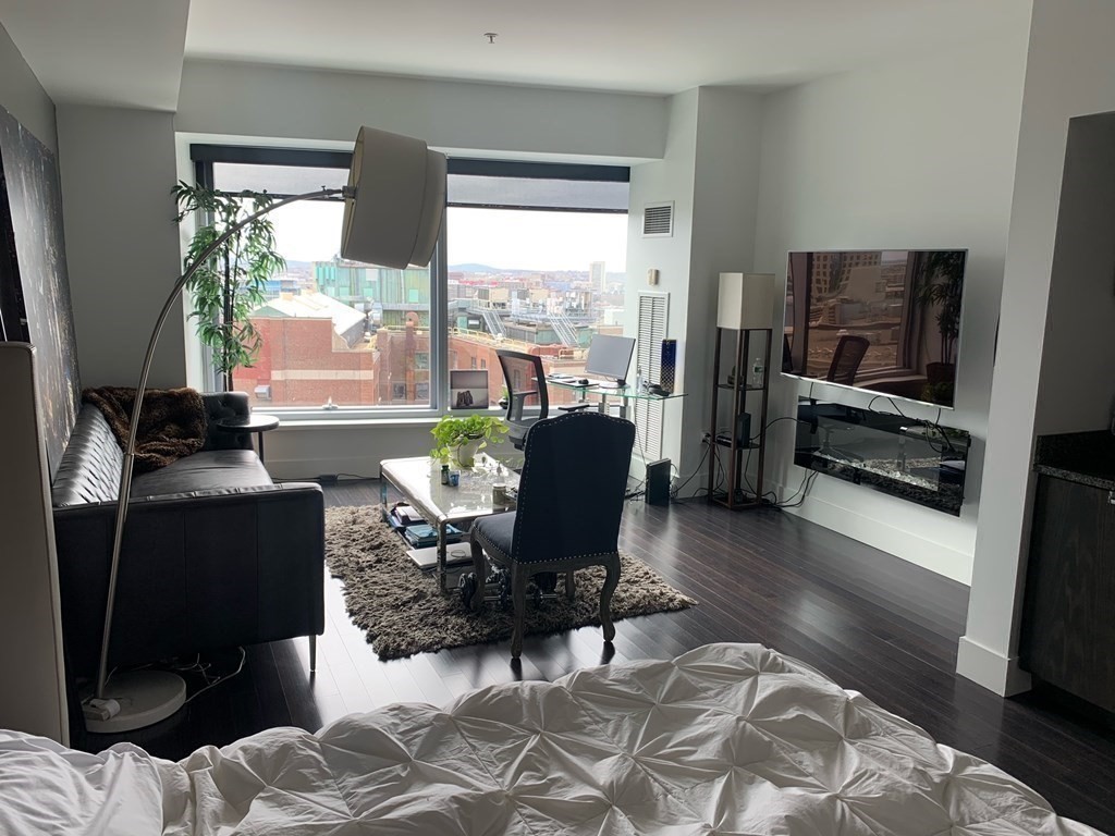 110 Stuart Street, Unit 24I Boston, MA 02116 - Photo 5 of 24 a living room with furniture and a flat screen tv