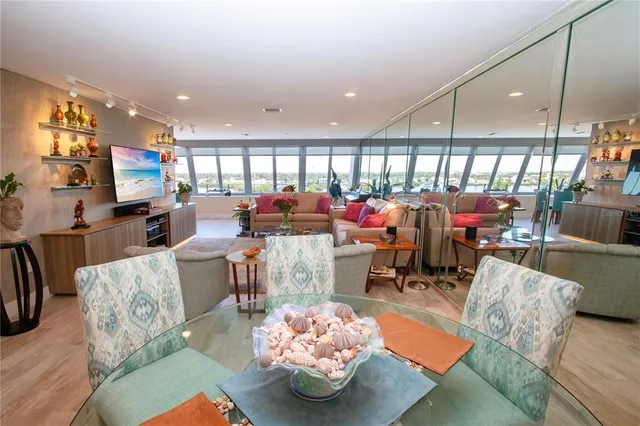 a living room with furniture and a couch