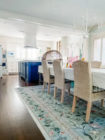 a living room with a couch and a table