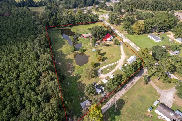 an aerial view of a house