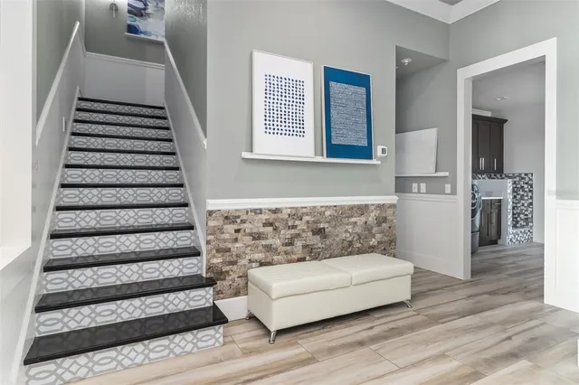 a view of a swimming pool with a yard and outdoor seating