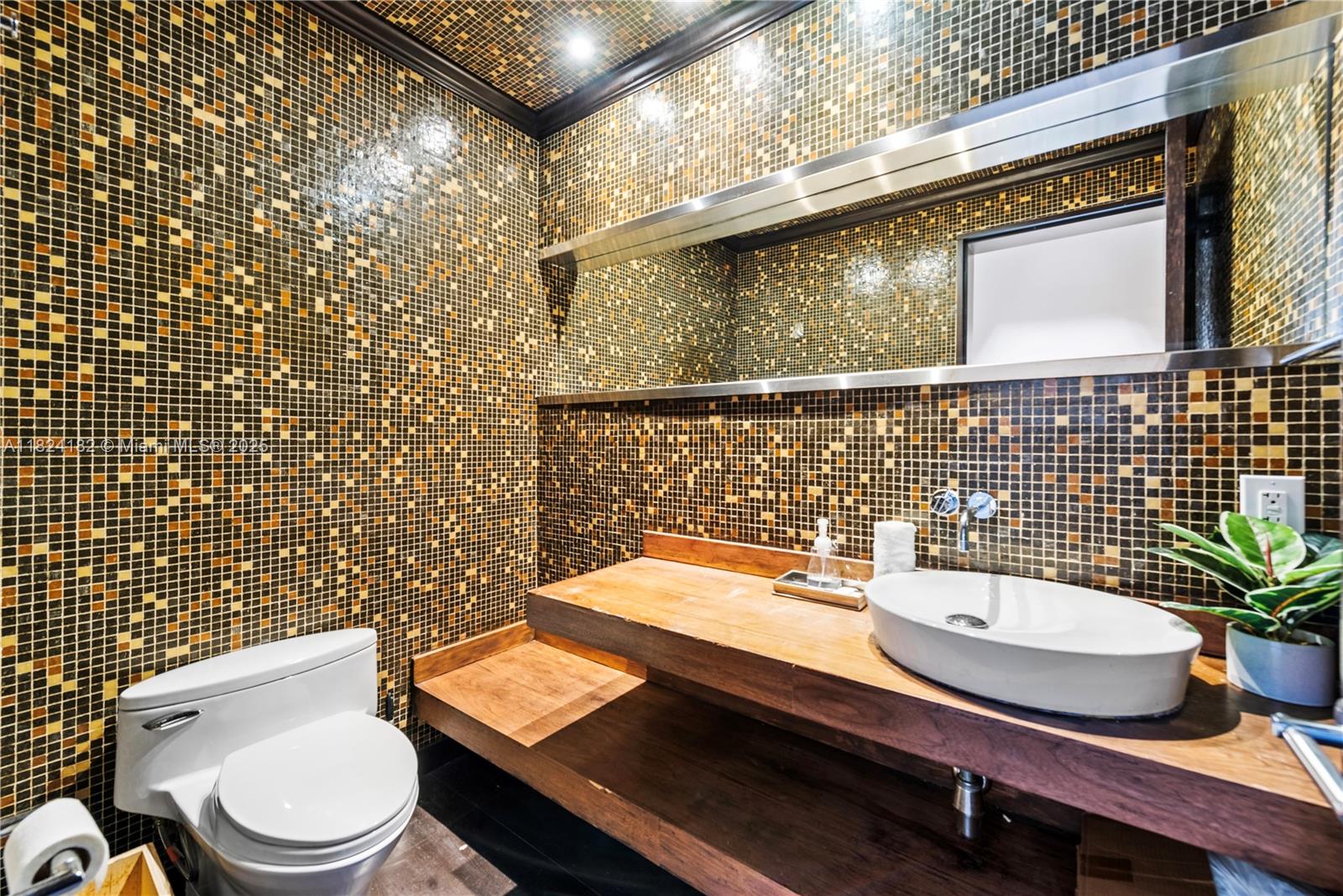 1606 South Bayshore Drive Miami, FL 33133 - Photo 40 of 54 a bathroom with a toilet a sink and mirror