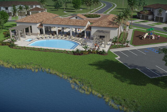 9420 Kinley Place Boca Raton, FL 33428 - Photo 17 of 17 an aerial view of a house with a garden and swimming pool