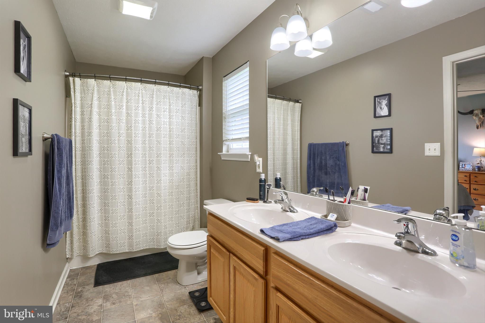 120 East Beaver Street York, PA 17406 - Photo 23 of 41 a bathroom with double vanity sink a toilet and a large mirror