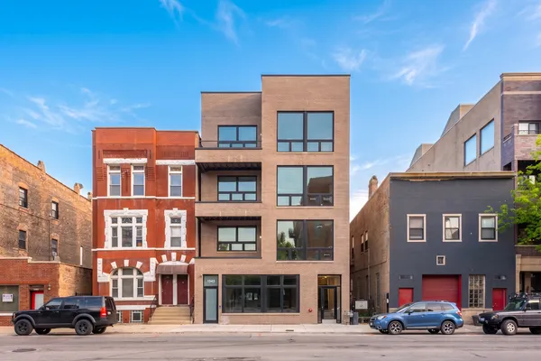 a view of city from a balcony