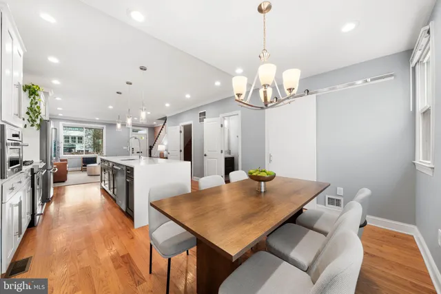 a view of a dining room and livingroom view