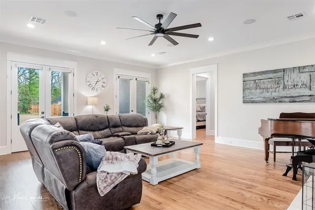 a living room with furniture