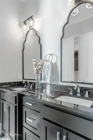 a view of a hallway with windows