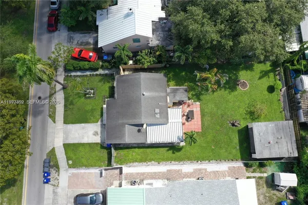 an aerial view of a house