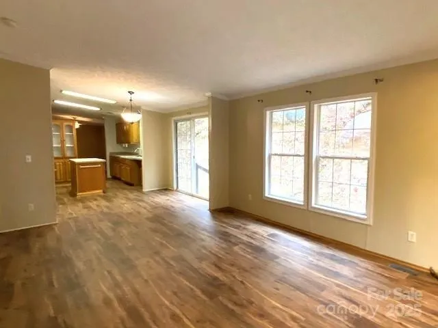 a view of a livingroom with a window