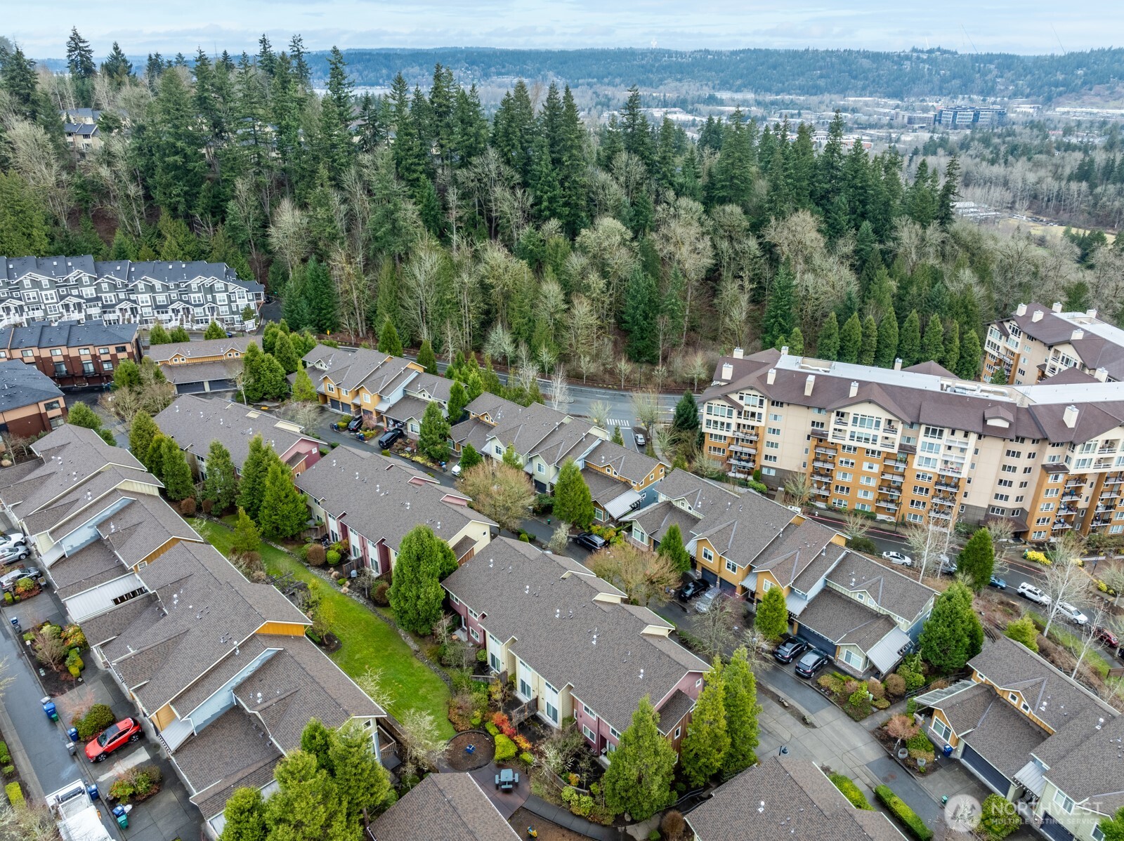 133 Cougar Ridge Road Northwest, Unit 1405 Issaquah, WA 98027 - Photo 26 of 30 an aerial view of a city with lots of residential buildings