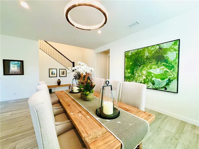 a living room with large window